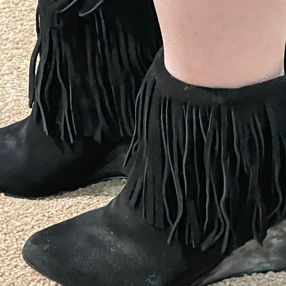 Chinese Laundry Suede Fringe Booties
